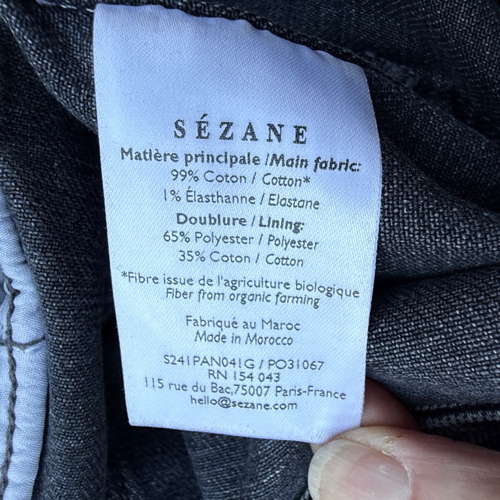 Sezane Le Crop Grey Denim Wide Leg Jeans Size 40 (8/10) Hi Rise Parisian Chic - Picture 8 of 8